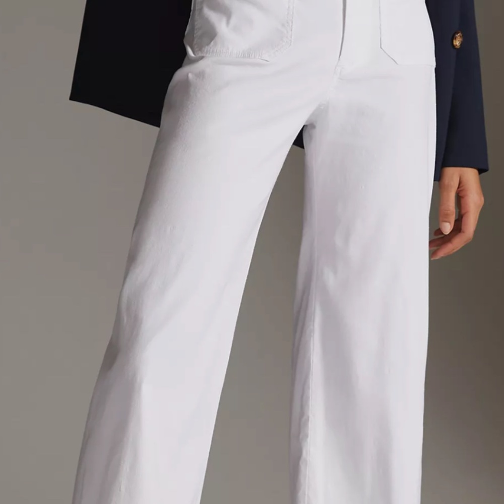 Maeve White Wide Leg Pants